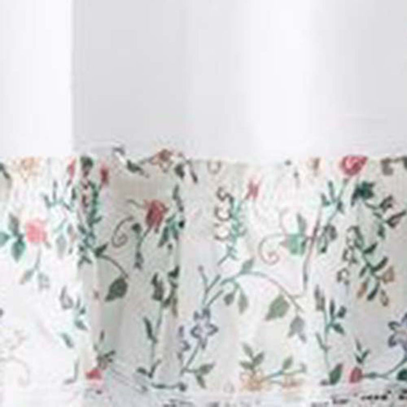 Ellis Country Floral Small Scale 1.5" Rod Pocket Floral Pattern with Ruffle Lace Edge Valance 52"x12" Multicolor