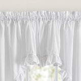 Classic Narrow Ruffle 3" Rod Pocket Swag Curtain Panel 86" X 38" White by Ellis