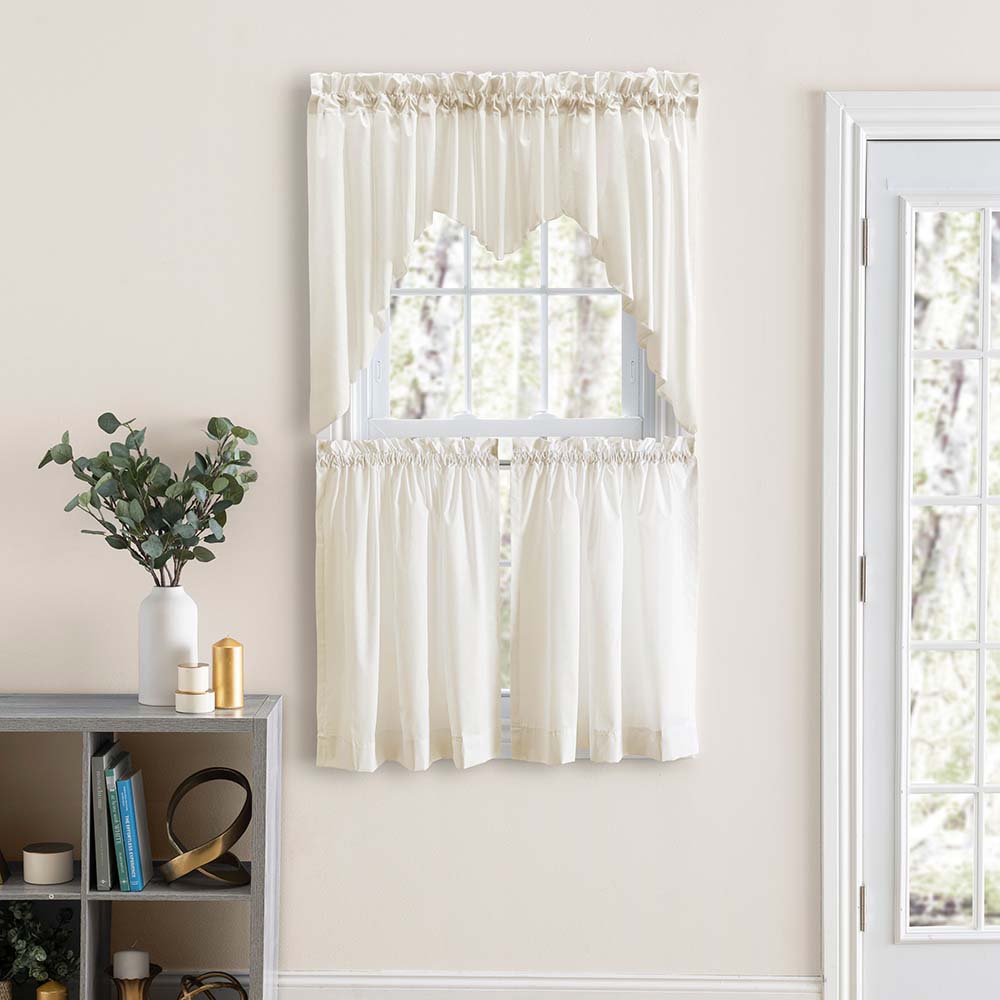 Ellis Classic Tailored Design in a Perma Press Fabric 3" Rod Pocket Lined Swag Natural