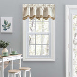Ellis Curtain Plaza Classic Ticking Stripe Printed on Natural Ground Double Layer Bradford Valance 58" x 15" Tan