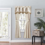 Ellis Curtain Plaza Classic Ticking Stripe Printed on Natural Ground Double Layer Bradford Valance 58" x 15" Tan