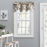 Ellis Curtain Madison Floral Design Printed Natural Ground 3" Rod Pocket Lined Scallop Valance 58" x 15" Brick