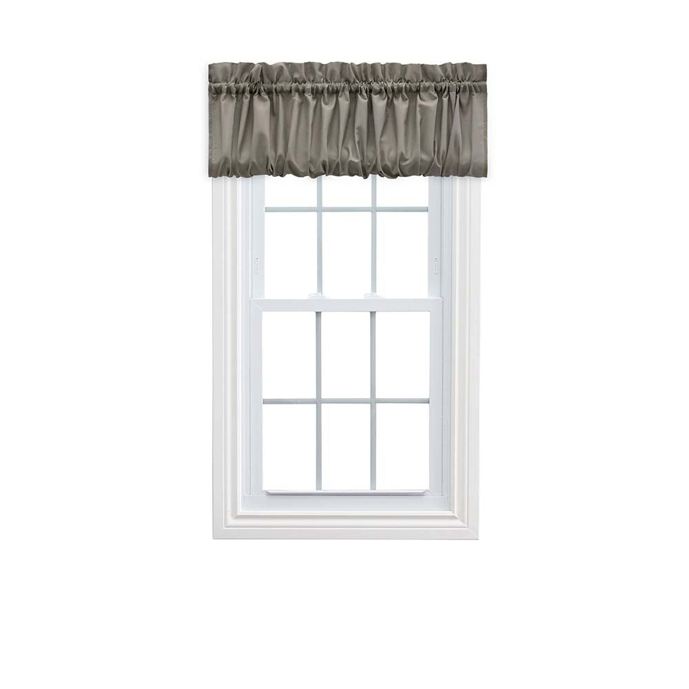 Ellis Stacey 1.5" Rod Pocket High Quality Fabric Solid Color Window Balloon Valance 60"x15" Grey