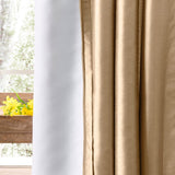 Ellis Curtain Luna Faux-Silk Rod Pocket/Back Tab Tailored Pairs - Taupe
