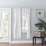 Ellis Eva Candlewick Floral High Quality Embroidery Tailored Panel Pair 3" Rod Pocket White