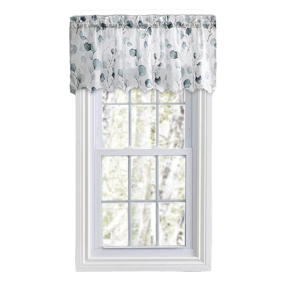 Ellis Curtain Eucalyptus Crushed Taffeta Rod Pocket Valance - 48x15", Spa
