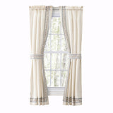 Ellis Curtain Richmark Tailored Rod Pocket Design Curtain Panel Pair for Windows with Ties Natural