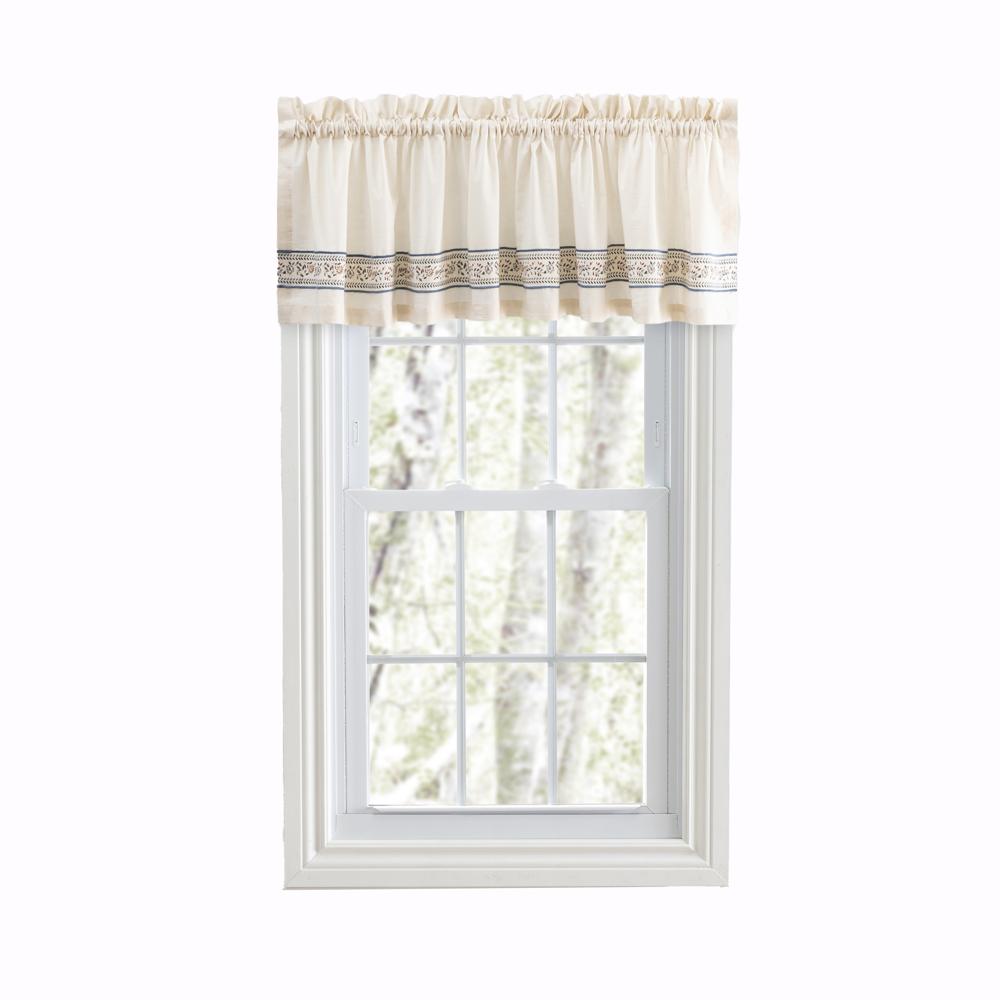 Ellis Curtain Richmark 1.5" Rod Pocket Tailored Valance for Windows 70" x 15" Natural