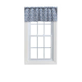 Ellis Athens Printed Tile Design on a Ground 3" Rod Pocket Premium Tailored Valance 50"x16" Navy