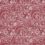 Ellis Segovia Printed Paisley Pattern on Ground 3" Rod Pocket Tailored Pairs with Ties Red