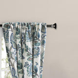 Ellis Curtain Wynette Lined 3" Rod Pocket Curtain Panel Pair with Tiebacks Blue