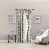 Ellis Curtain Wynette Lined 3" Rod Pocket Curtain Panel Pair with Tiebacks Grey