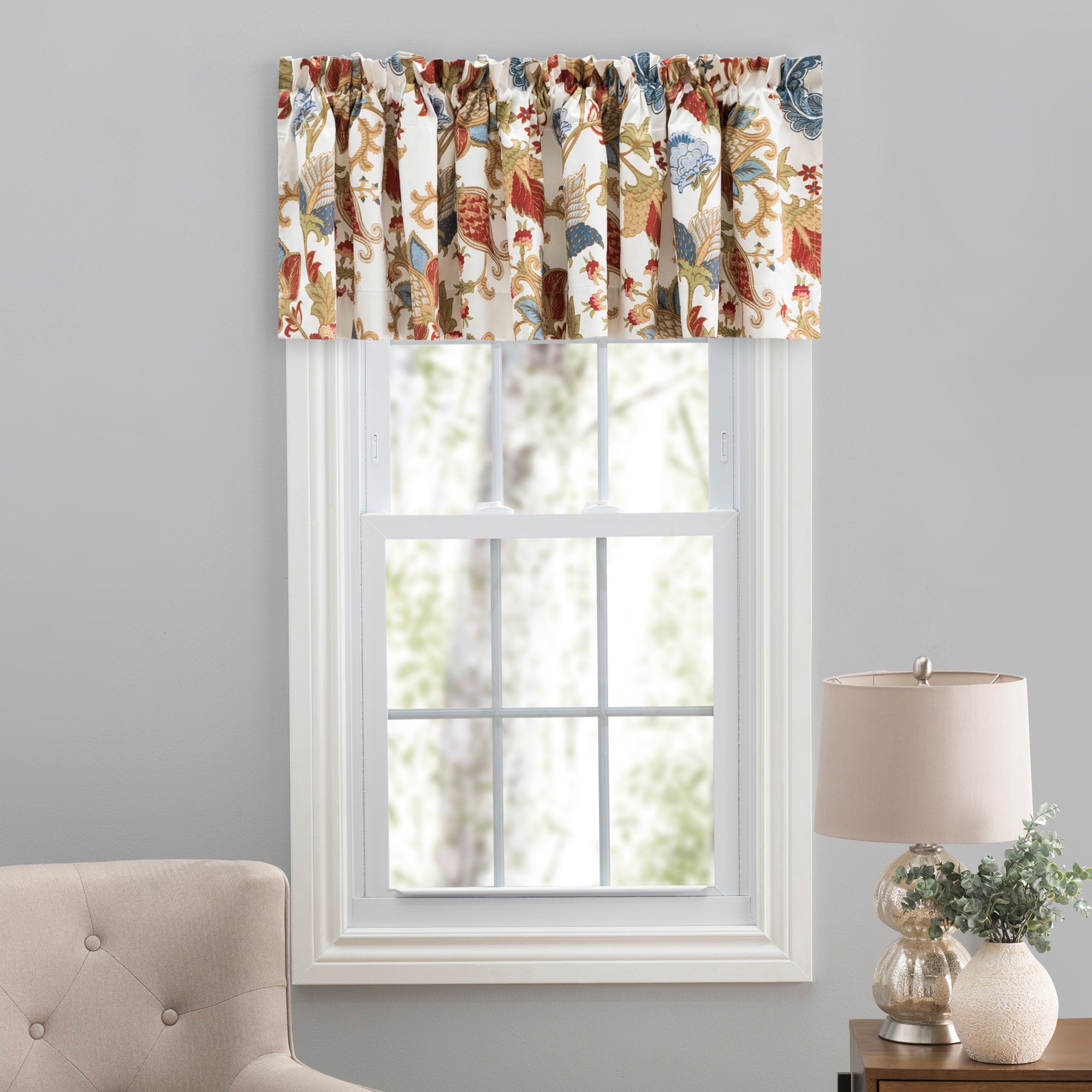 Ellis Cambridge Lined Jacquard Rod Pocket Window Valance 80W x 15L