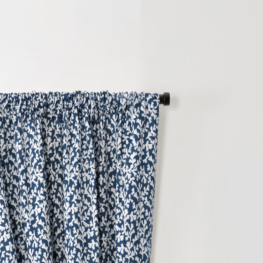 Ellis Curtain Sea Tumble Window Treatment 3" Rod Pocket 100% Cotton Curtain Panels Pairs Navy