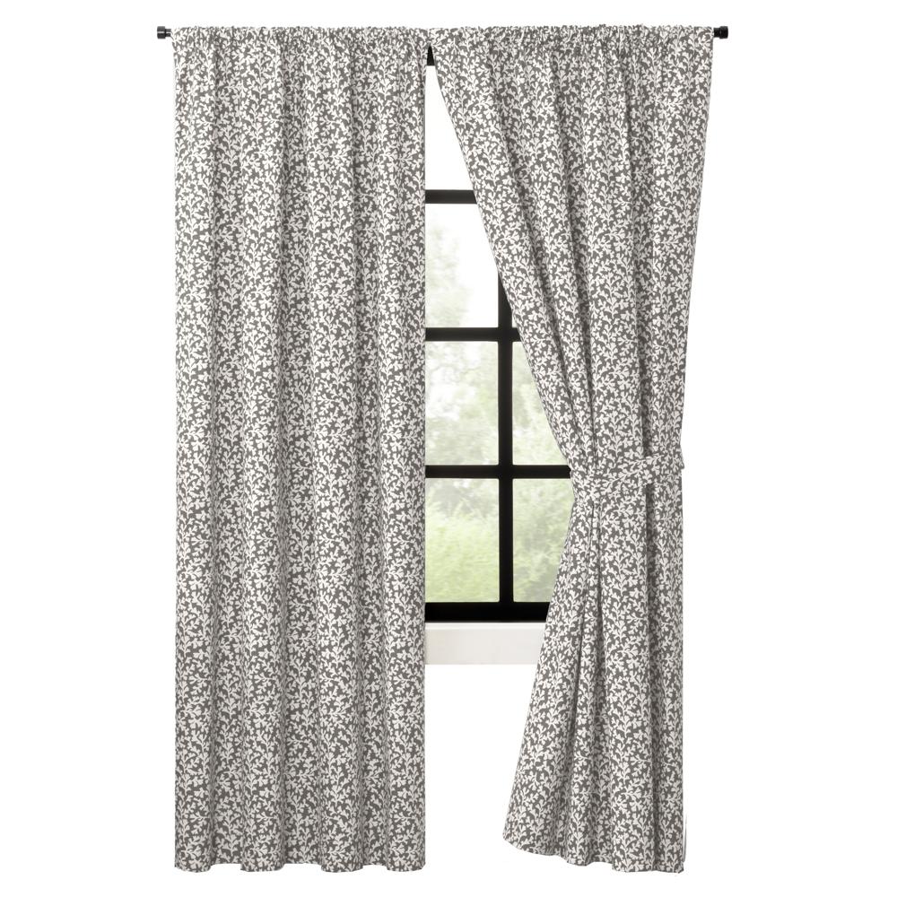 Ellis Curtain Sea Tumble Window Treatment 3" Rod Pocket 100% Cotton Curtain Panel Pairs Grey