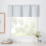 Ellis Curtain Manchester 3" Rod Pocket 100% Cotton Machine Wash and Dry Scallop Valance Lined 50" x 16" Blue