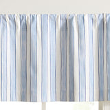 Ellis Curtain Saratoga Stripe 100% Cotton Tailored Rod Pocket Valance 50" x 16" Blue