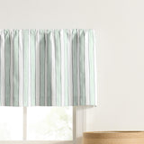 Ellis Curtain Saratoga Stripe 100% Cotton Tailored Rod Pocket Valance 50" x 16" Green