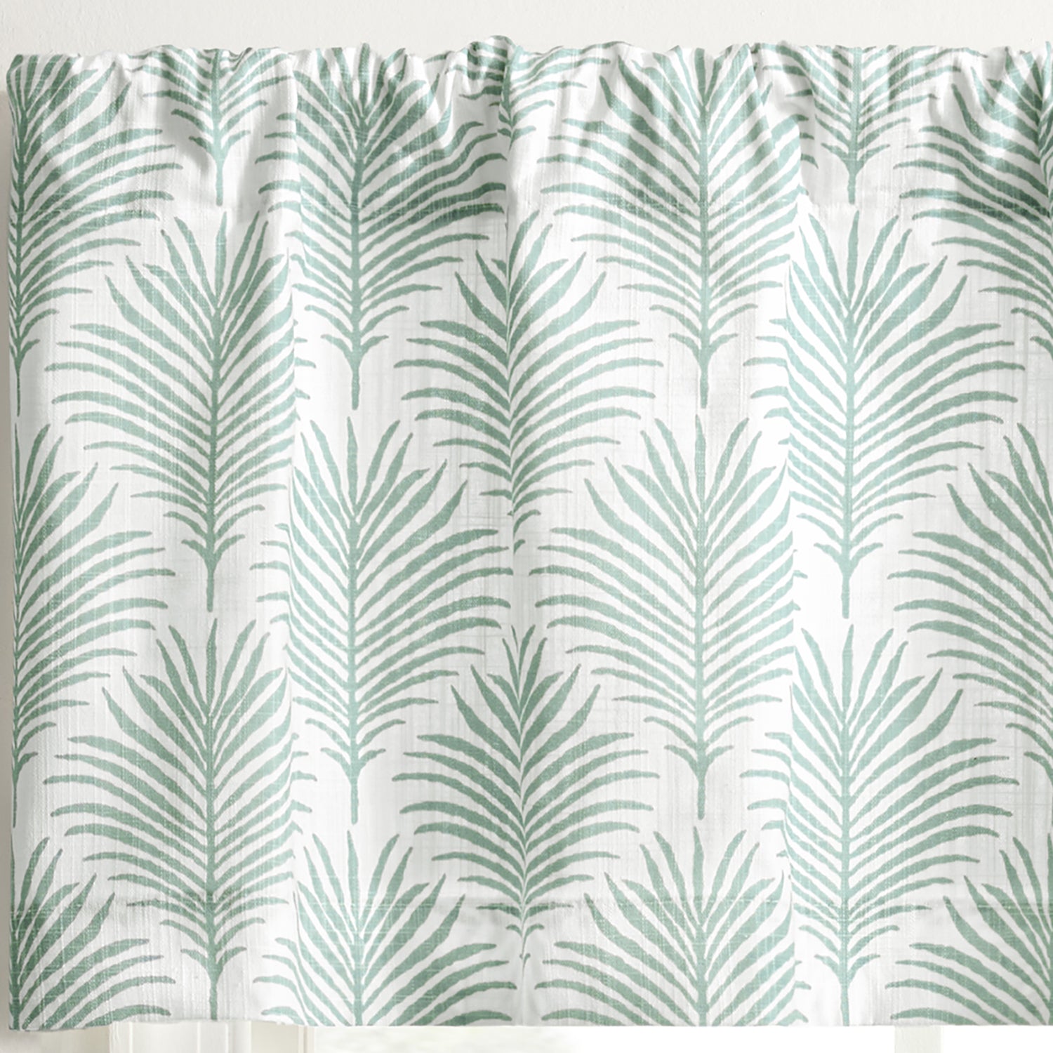 Ellis Curtain Palmetto 100% Cotton Tailored Rod Pocket Valance 50" x 16" Green