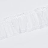 Ellis Curtain Madelyn Ruffled Victorian 1.5" Rod Pocket Valances for Windows 60" x 16" White