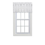 Ellis Curtain Madelyn Ruffled Victorian 1.5" Rod Pocket Valances for Windows 60" x 16" White