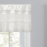 Ellis Curtain Madelyn Ruffled Victorian 1.5" Rod Pocket Valances for Windows 60" x 16" Natural
