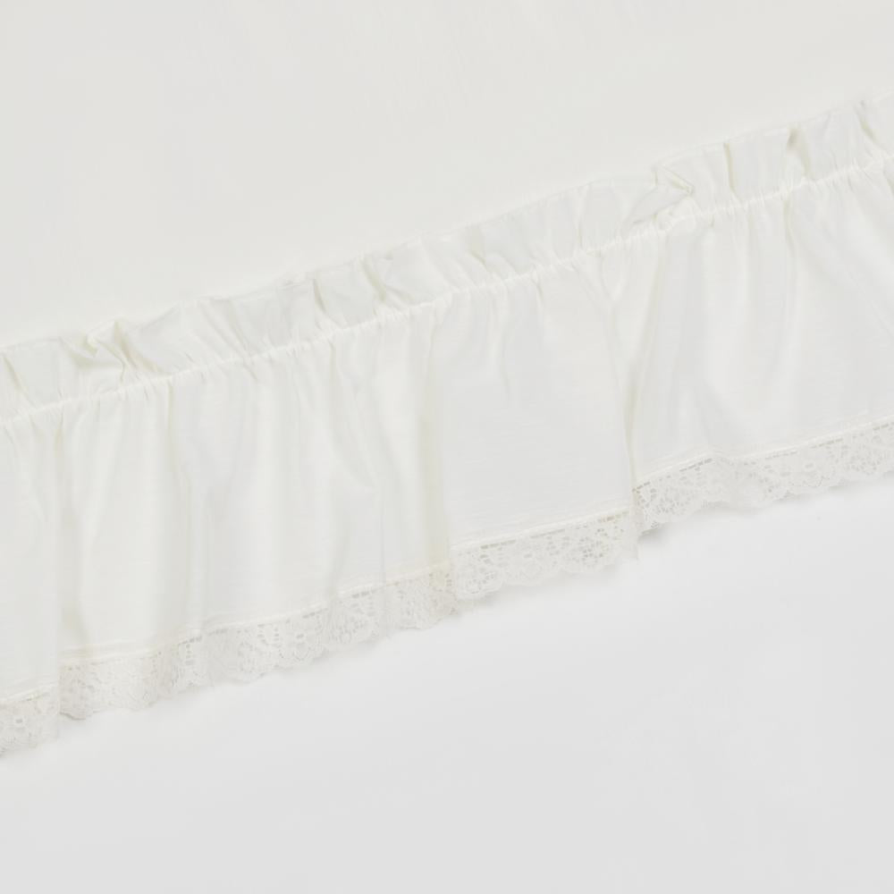 Ellis Curtain Madelyn Ruffled Victorian 1.5" Rod Pocket Valances for Windows 60" x 16" Natural