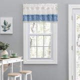 Ellis Curtain Madelyn Ruffled Victorian 1.5" Rod Pocket Valances for Windows 60" x 16" Slate