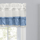 Ellis Curtain Madelyn Ruffled Victorian 1.5" Rod Pocket Valances for Windows 60" x 16" Slate