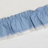 Ellis Curtain Madelyn Ruffled Victorian 1.5" Rod Pocket Valances for Windows 60" x 16" Slate