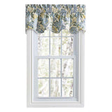 Ellis Hydrangea Classic Pattern Printed 3" Rod Pocket Window Scallop Valance Lined 70"x15" Blue