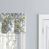 Ellis Hydrangea Classic Pattern Printed 3" Rod Pocket Window Scallop Valance Lined 70"x15" Blue