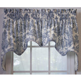 Ellis Curtain Victoria Park Toile 2-Piece High Quality Classic Print Swag Lined Empress Window Valance - 70 x28