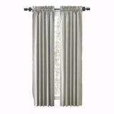 Ellis Curtain Springfield Stripe Tailored 3" Rod Pocket Curtain Panel Pair with Ties Black