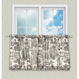 Ellis Curtain Victoria Park Toile High Quality 2-Piece Window Rod Pocket Pair Set With 2 Tiers - 68"x24" in Black Color