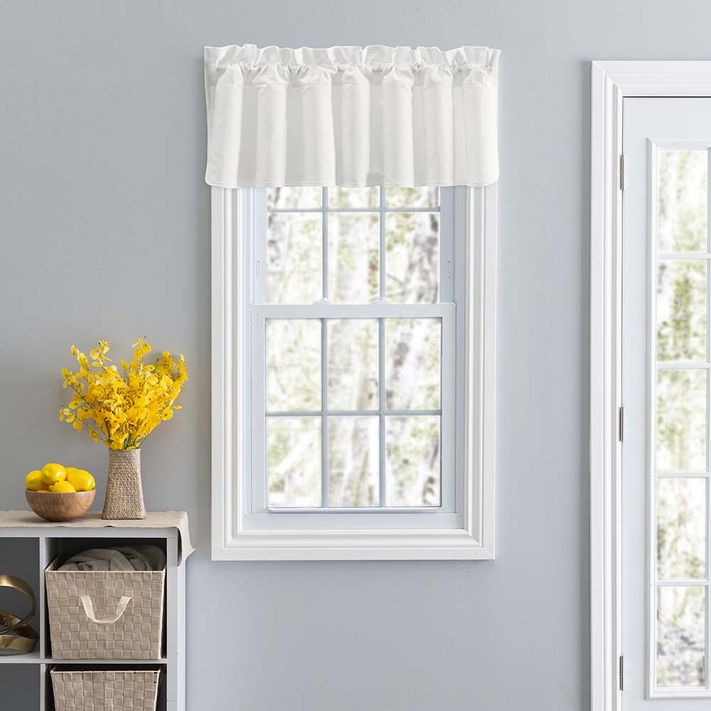 Ellis Stacey 3" Rod Pocket High Quality Fabric Solid Color Window Lined Filler Valance 42"x13" Ice Cream