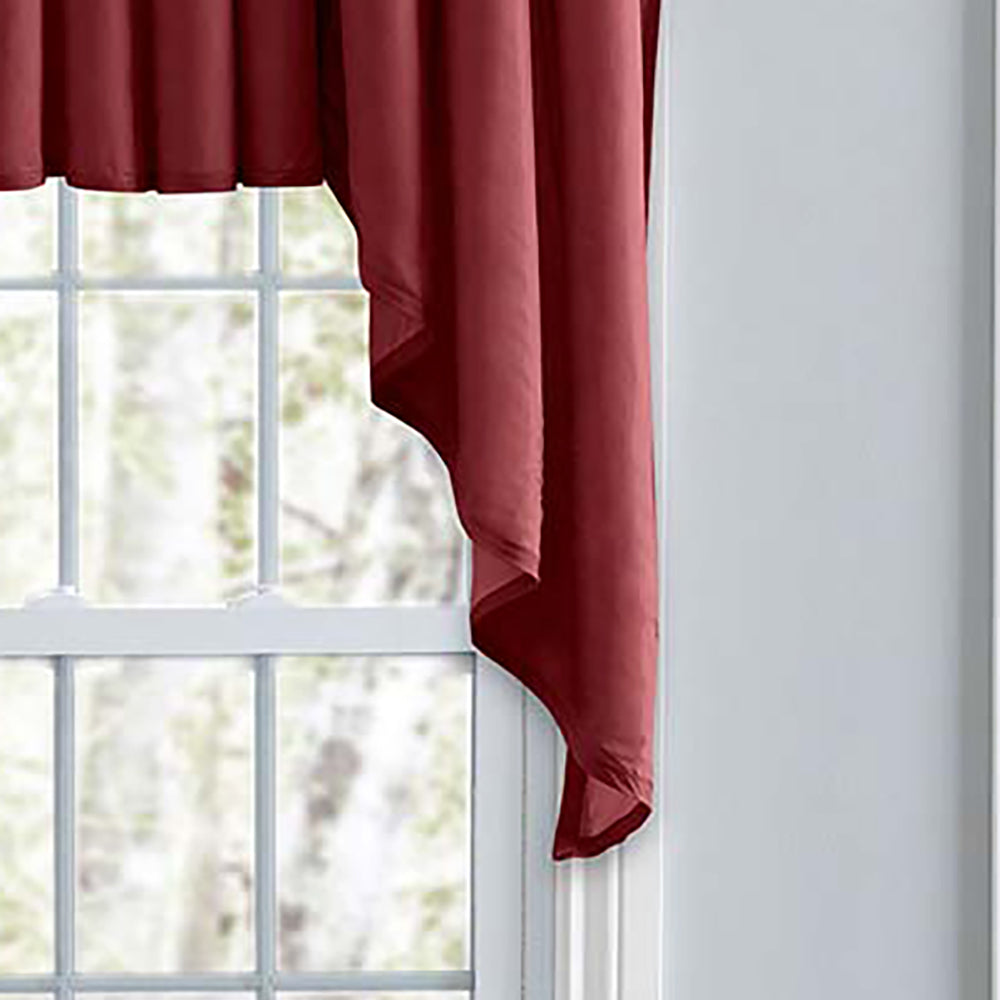 Ellis Stacey 3" Rod Pocket High Quality Fabric Solid Color Window Lined Filler Valance 42"x13" Merlot
