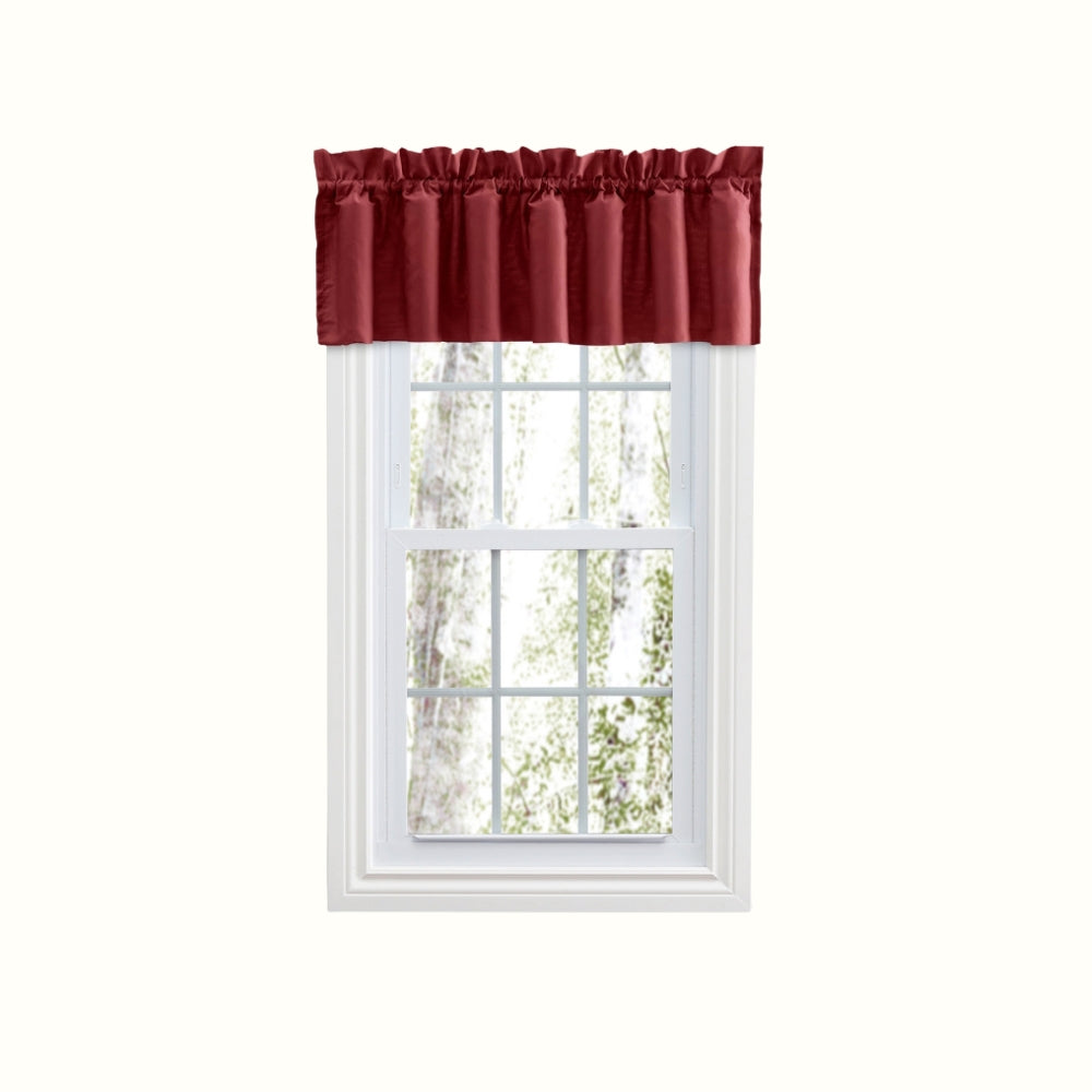 Ellis Stacey 3" Rod Pocket High Quality Fabric Solid Color Window Lined Filler Valance 42"x13" Merlot