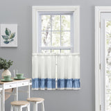 Ellis Curtain Madelyn Ruflled Victorian 1.5" Rod Pocket Window Curtain Tiers Slate