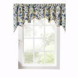 Ellis Curtain Regency Swag Shaped 3" Rod Pocket Valances for Windows 100" x 30" Blue