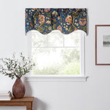 Ellis Curtain Regency Scallop Shaped 3" Rod Pocket Valances for Windows 50" x 15" Navy
