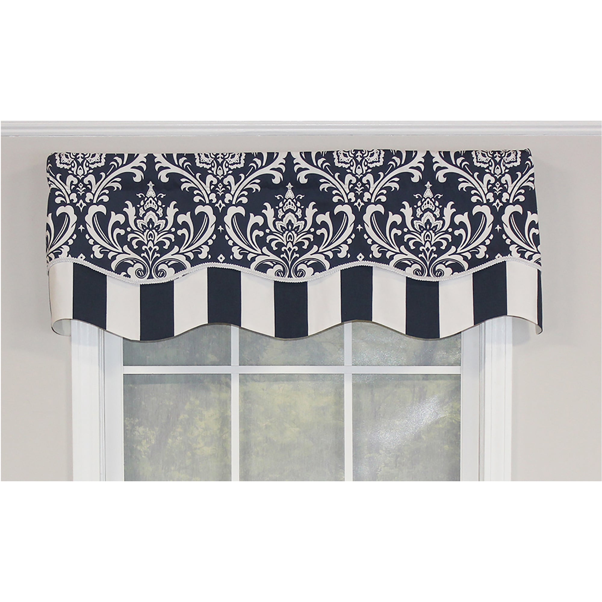 Ozbourne Glory 3in Rod Pocket Layered Window Valance 50in x 16in by RLF Home