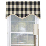 Buffalo Check Style All Season 3" Rod Pocket Valance 50" x 17" Black by RLF Home