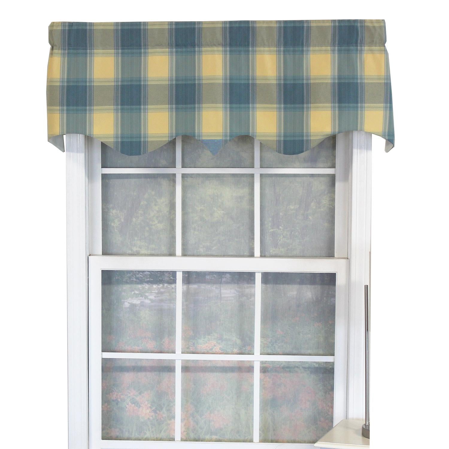 Syon Park Plaid Regal Style 3" Rod Pocket Valance 50" x 17" Multicolor by RLF Home