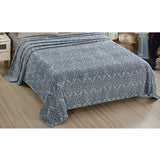 Plazatex Luxurious Ultra Soft Lightweight Montgomery Printed Bed Blanket Blue