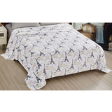 Plazatex Luxurious Ultra Soft Lightweight Brigette Printed Bed Blanket White
