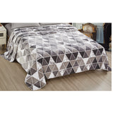 Plazatex Luxurious Ultra Soft Lightweight Layton Printed Bed Blanket White/Grey