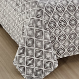 Plazatex Luxurious Ultra Soft Lightweight Peralto Printed Bed Blanket White/Grey 90" x 90"