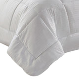 Plazatex 3 Piece Embossed Dobby Stripe 100% Polyester Comforter mini Set King White