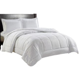 Plazatex 3 Piece Embossed Dobby Stripe 100% Polyester Comforter mini Set King White